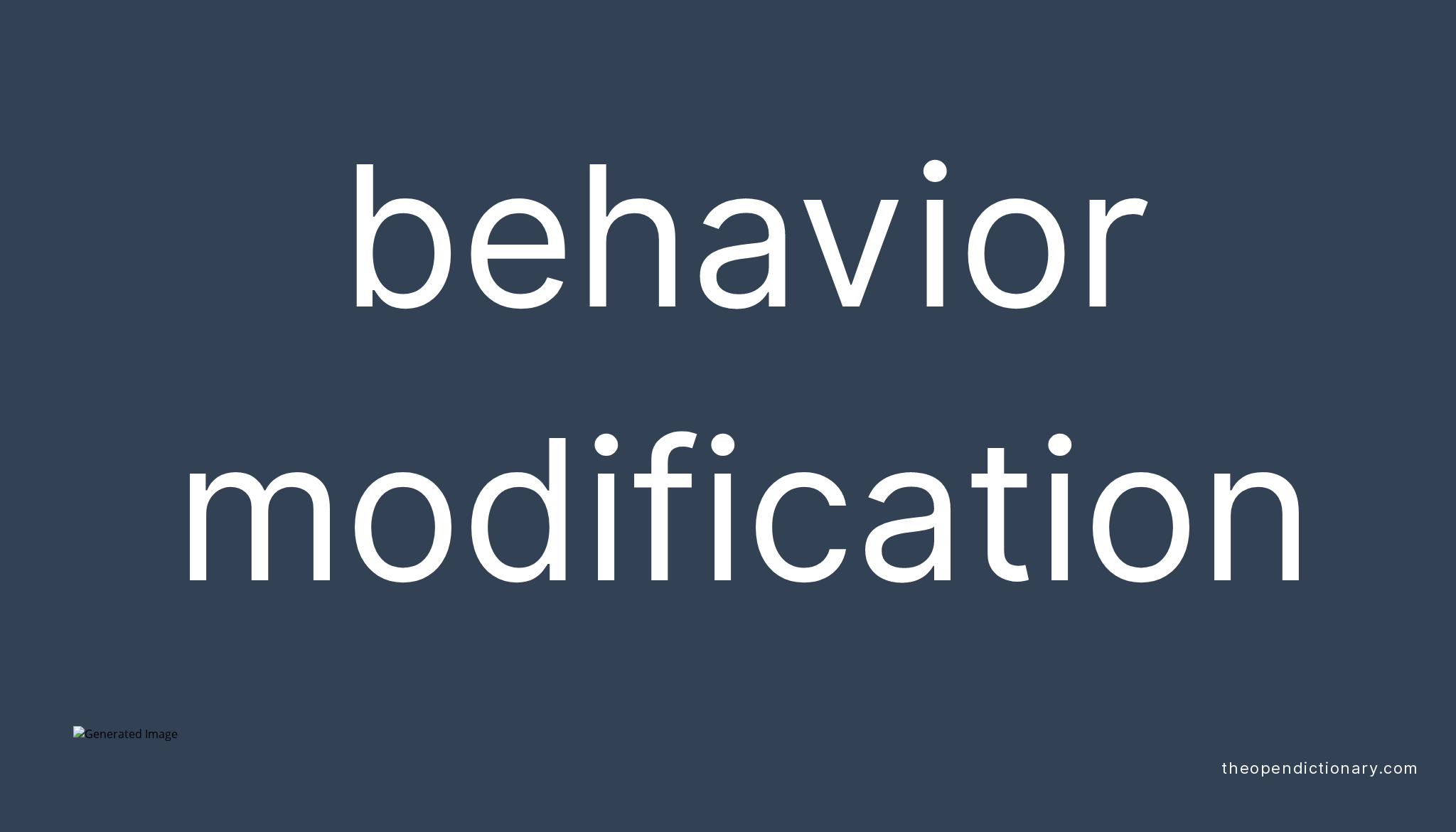 Behavior Modification Definition Of Terms